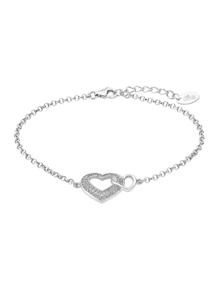 Lotus - Bracelet double coeur métal gris - Ref LP1917-2/1