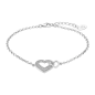 Lotus - Bracelet double coeur métal gris - Ref LP1917-2/1