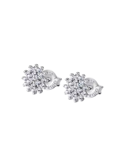 Lotus - Boucles d'oreilles argent pure essential métal gris et oxyde de zirconium - Ref LP3081-4/1