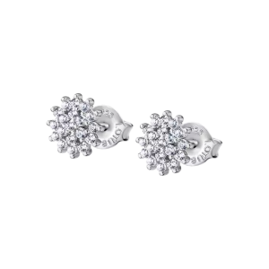 Lotus - Boucles d'oreilles argent pure essential métal gris et oxyde de zirconium - Ref LP3081-4/1