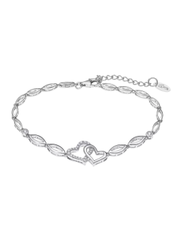Lotus - Bracelet argent double coeur - Ref LP3424-2/1