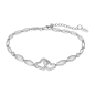 Lotus - Bracelet argent double coeur - Ref LP3424-2/1