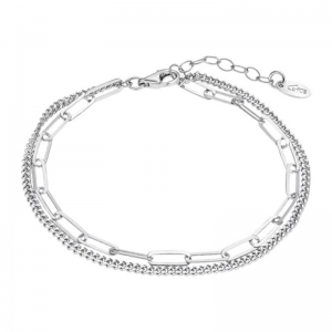 Lotus - Bracelet double chaine métal gris  - Ref LP3501-2/1