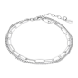 Lotus - Bracelet double chaine métal gris  - Ref LP3501-2/1