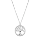 Lotus - Collier arbre de vie argent métal gris et oxydes de zirconium - Ref LP3708-1/1