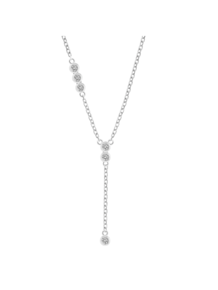 Lotus - Collier argent métal gris et oxyde de zirconium  - Ref LP3733-1/1