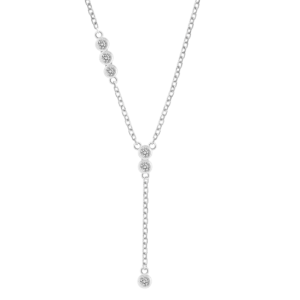 Lotus - Collier argent métal gris et oxyde de zirconium  - Ref LP3733-1/1