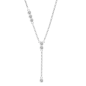 Lotus - Collier argent métal gris et oxyde de zirconium  - Ref LP3733-1/1