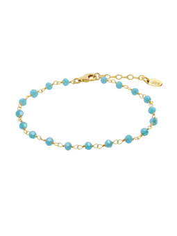 Lotus - Bracelet pulsera métal jaune pierre bleu - Ref LP3768-2/1