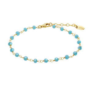 Lotus - Bracelet pulsera métal jaune pierre bleu - Ref LP3768-2/1