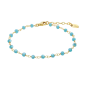 Lotus - Bracelet pulsera métal jaune pierre bleu - Ref LP3768-2/1