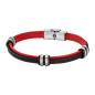 Lotus - Bracelet style urban man tressé rouge cuir 22,5cm - Ref LS1829-2/3