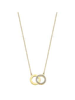 Lotus - Collier double cercle acier jaune - Ref LS1913-1/3