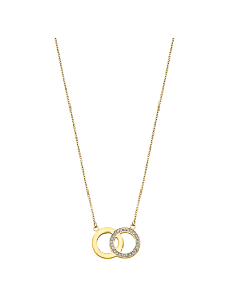 Lotus - Collier double cercle acier jaune - Ref LS1913-1/3