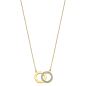 Lotus - Collier double cercle acier jaune - Ref LS1913-1/3