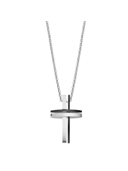 Lotus - Collier Croix Men In Black Acier - Ref LS1984-1/1