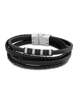 Lotus - Bracelet urban man cuir noir - Ref LS2101-2/1
