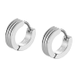 Lotus - Boucles d'oreilles acier gris arrondi - Ref LS2154-4/1