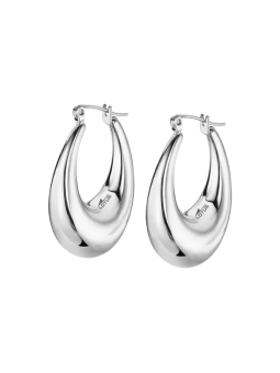 Lotus - Boucles d'oreilles style urban acier gris - Ref LS2349-4/1