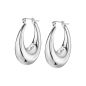 Lotus - Boucles d'oreilles style urban acier gris - Ref LS2349-4/1