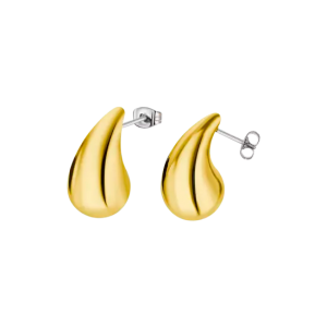 Lotus - Boucles do'reilles acier jaune goutte d'eau  - Ref LS2427-4/2