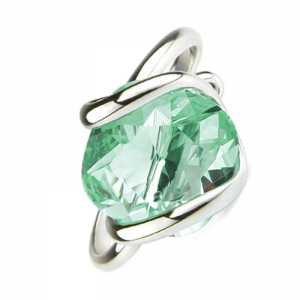 Marazzini - Bague acier gris couleur péridot - Ref RHMINPERSW