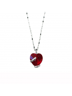 Marazzini - Collier métal coeur rouge siam clair - Ref RHSCOLSCDI