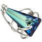 Marazzini - Bague métal rhodié bleu bermude - Ref RHSSKBBRDW