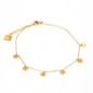 ZAG - Chaîne de cheville Confettis acier doré  - Ref SAS4242-01UNI