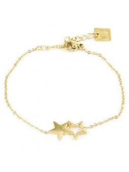 ZAG - Bracelet Double star acier doré  - Ref SBS3684-01UNI