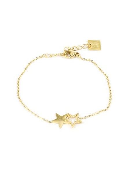 ZAG - Bracelet Double star acier doré  - Ref SBS3684-01UNI