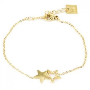 ZAG - Bracelet Double star acier doré  - Ref SBS3684-01UNI