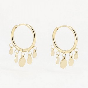 ZAG - Boucles d'oreilles créoles Confettis acier doré - Ref SEC04242-01UNI