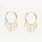 ZAG - Boucles d'oreilles créoles Confettis acier doré - Ref SEC04242-01UNI