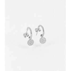 ZAG - Boucles doreilles créoles Choupette acier gris - Ref SEC12032-00WHT