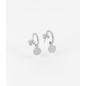 ZAG - Boucles doreilles créoles Choupette acier gris - Ref SEC12032-00WHT
