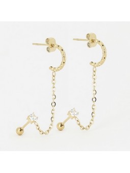 ZAG - Boucles d'oreilles Chi acier doré - Ref SEC13832-01UNI