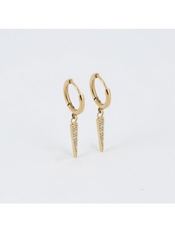 ZAG - Boucles d'oreilles Spike acier doré - Ref SEC14802-01WHT
