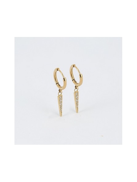 ZAG - Boucles d'oreilles Spike acier doré - Ref SEC14802-01WHT