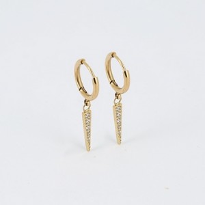 ZAG - Boucles d'oreilles Spike acier doré - Ref SEC14802-01WHT