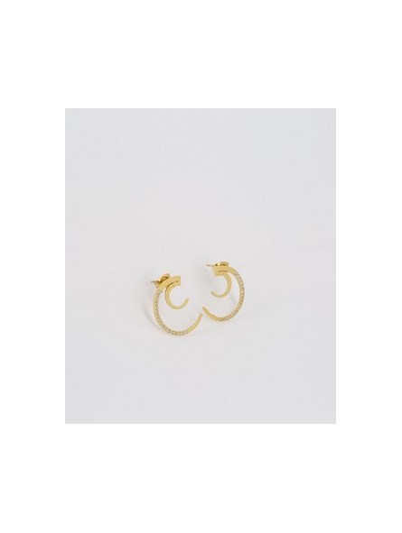 ZAG - Boucles d'oreilles Luno acier doré - Ref SEC18556-01UNI