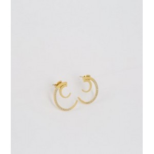 ZAG - Boucles d'oreilles Luno acier doré - Ref SEC18556-01UNI