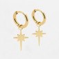 ZAG - Boucles d'oreilles Créoles en acier doré - Ref SEC7168-01UNI