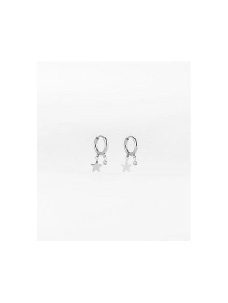 ZAG - Boucles d'oreilles Lucky Star acier gris - Ref SEC9453-00WHT