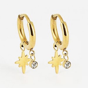 ZAG - Boucles d'oreilles Cap Skirring acier doré - Ref SEC9456-01WHT
