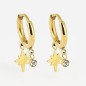 ZAG - Boucles d'oreilles Cap Skirring acier doré - Ref SEC9456-01WHT