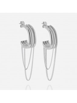 ZAG - Boucles d'oreilles Bree acier gris  - Ref SEL23328-00UNI