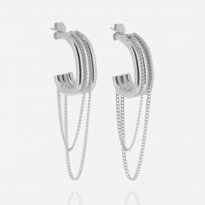 ZAG - Boucles d'oreilles Bree acier gris  - Ref SEL23328-00UNI