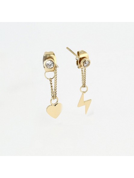 ZAG - Boucles d'oreilles Roma acier doré - Ref SEM12016-01WHT