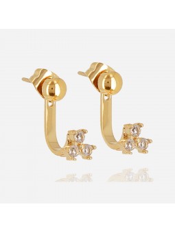 ZAG - Boucles d'oreilles tiree acier doré  - Ref SEX22050-01WHT